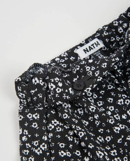Jupe fille en toile avec design floral et volants Noir 4 - vertbaudet enfant 