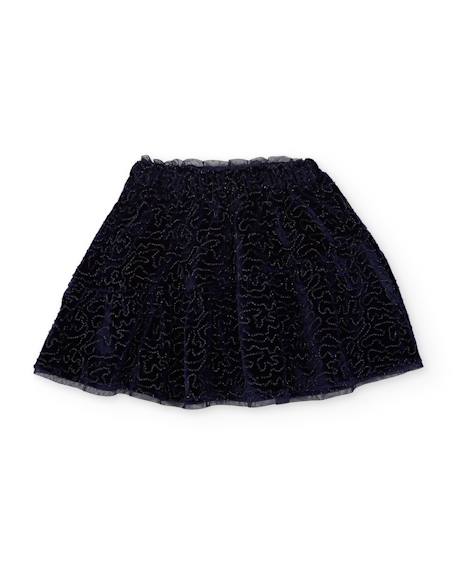 Jupe fille à sequins avec ceinture élastique Bleu 3 - vertbaudet enfant 