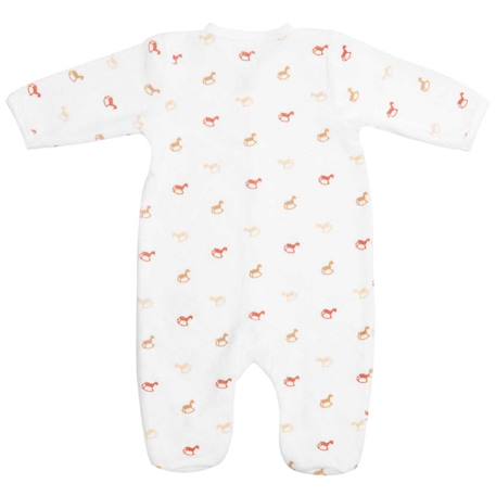 Grenouillère bébé motifs tendances de chevaux à bascule Ecru 4 - vertbaudet enfant 