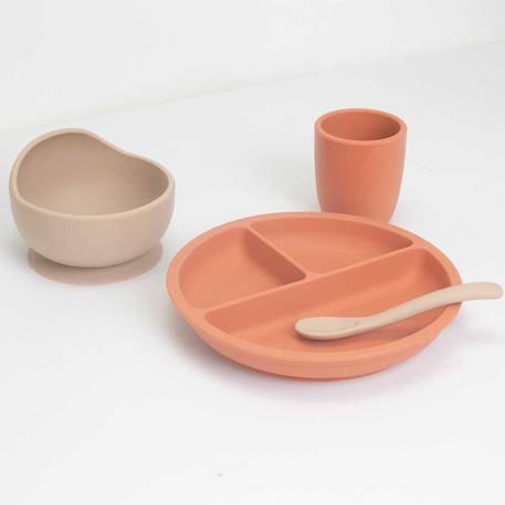 Coffret repas en silicone pour bébé - 4 pièces Orange 1 - vertbaudet enfant 