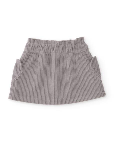 Jupe côtelée pour fille avec boutons décoratifs Gris 2 - vertbaudet enfant 