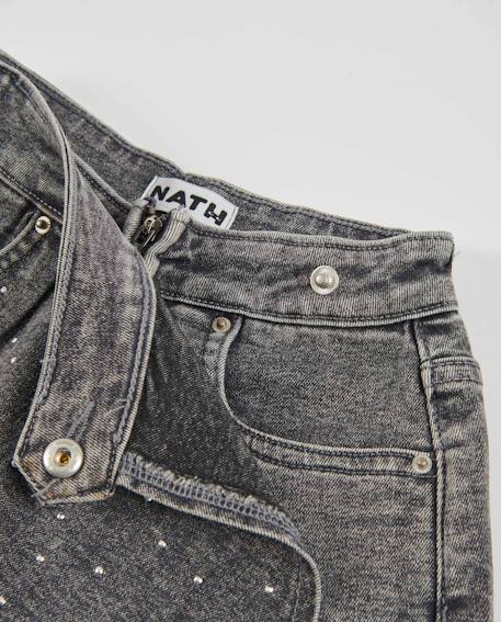 Jupe-culotte pour fille en denim effet délavé Gris 4 - vertbaudet enfant 