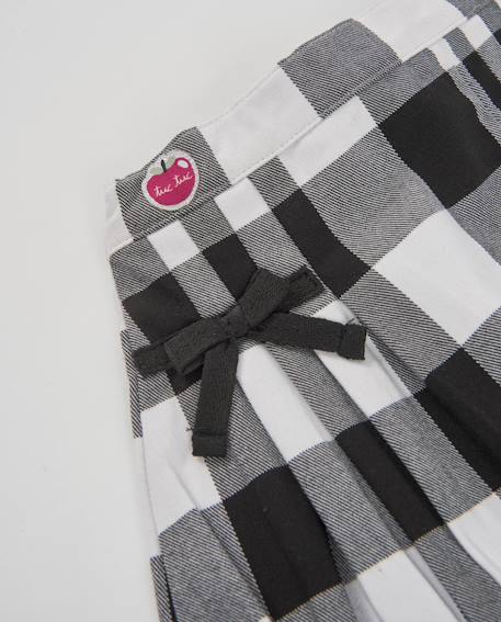 Jupe bébé fille à carreaux avec détails nœuds Gris 3 - vertbaudet enfant 