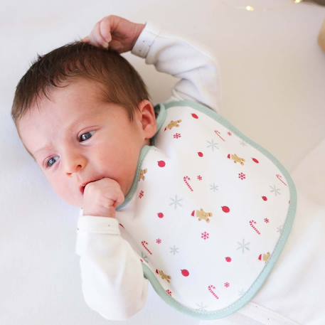Lot de 2 bavoirs naissance de noël Blanc 2 - vertbaudet enfant 