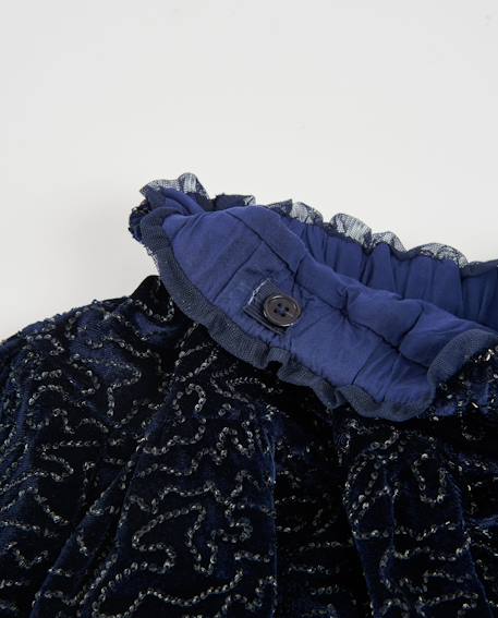 Jupe fille à sequins avec ceinture élastique Bleu 4 - vertbaudet enfant 