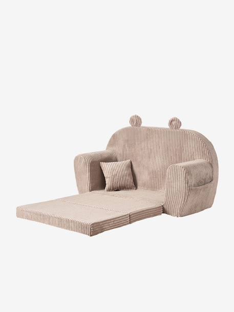 Canapé chauffeuse ours velours beige+rose 5 - vertbaudet enfant 