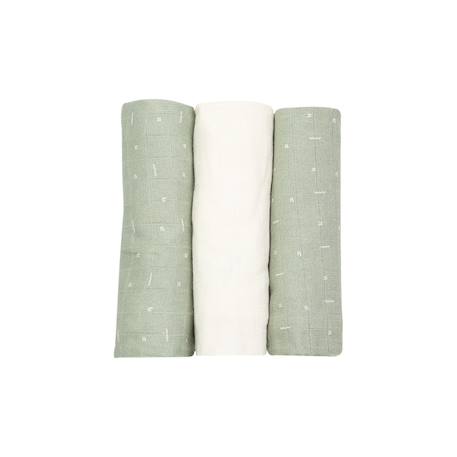 Lot de 3 langes motifs graphiques Vert 1 - vertbaudet enfant 