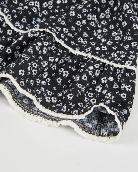 Jupe fille en toile avec design floral et volants Noir 5 - vertbaudet enfant 