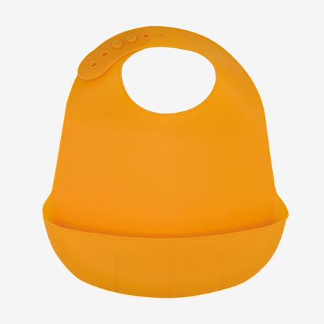 Bavoir avec récupérateur en silicone Jaune 1 - vertbaudet enfant 