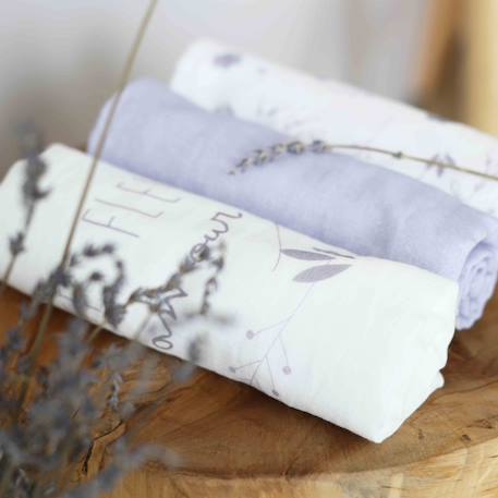 Lot de 3 langes Lilas 2 - vertbaudet enfant 