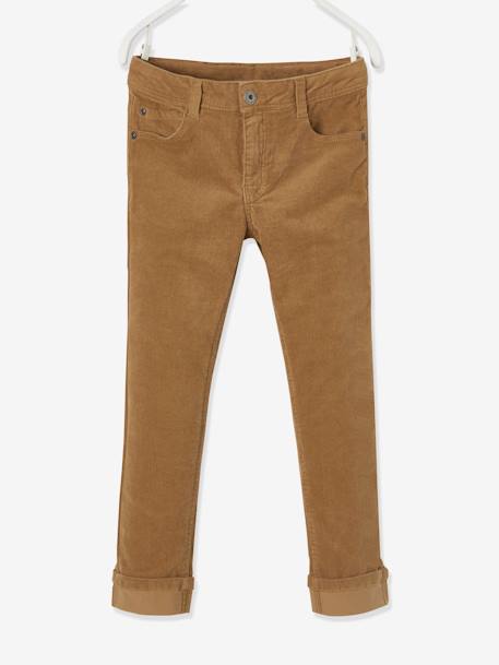 Pantalon slim velours garçon bordeaux+CAMEL 10 - vertbaudet enfant 