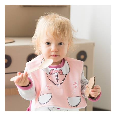 Bavoir avec attache scratch modèle mistinguette Rose 2 - vertbaudet enfant 