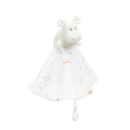 Doudou mouchoir rond en mousseline de coton - modèle hippo Ecru 1 - vertbaudet enfant 