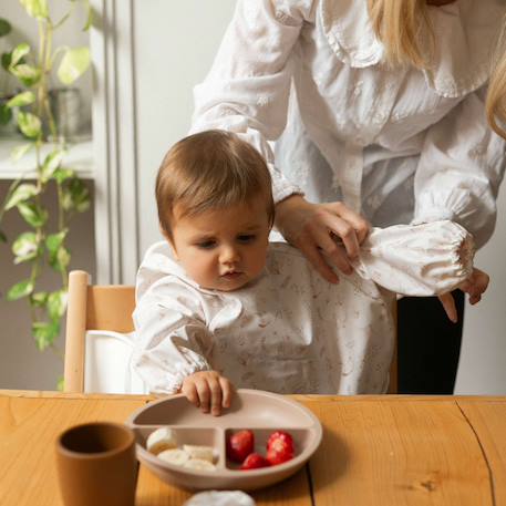 Bavoir tablier à manche longues pour bébé Ecru 5 - vertbaudet enfant 