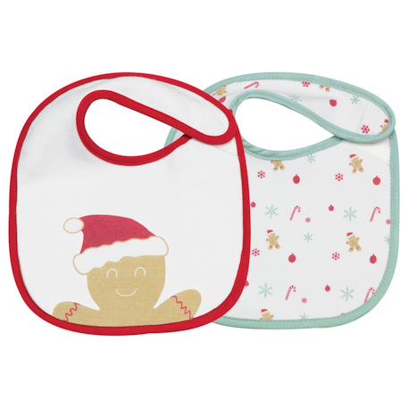 Lot de 2 bavoirs naissance de noël Blanc 1 - vertbaudet enfant 