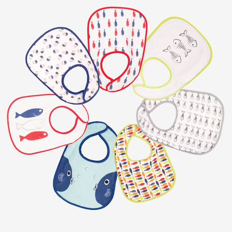 Lot de 7 bavoirs bébé Blanc 1 - vertbaudet enfant 