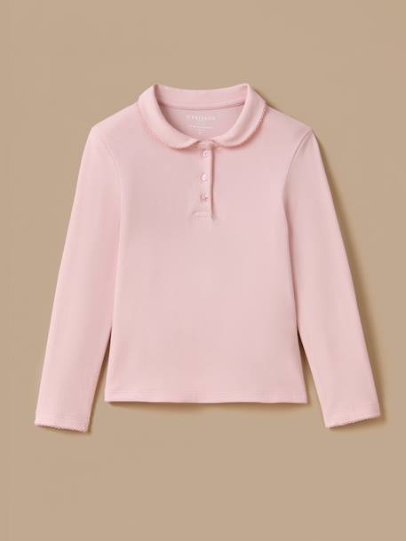 Polo en maille piquée fille - coton biologique Marine+Rose 3 - vertbaudet enfant 