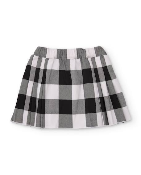 Jupe fille à carreaux avec détails nœuds Gris 2 - vertbaudet enfant 