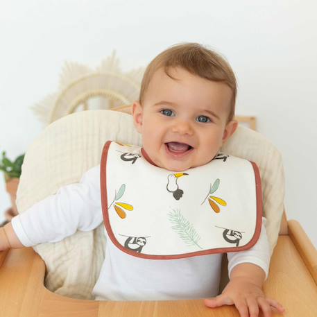 Lot de 6 bavoirs Blanc 2 - vertbaudet enfant 