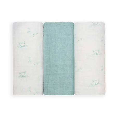 Lot de 3 langes bébé motif chats Vert 1 - vertbaudet enfant 