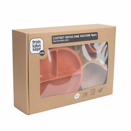 Coffret repas en silicone pour bébé - 4 pièces Orange 2 - vertbaudet enfant 