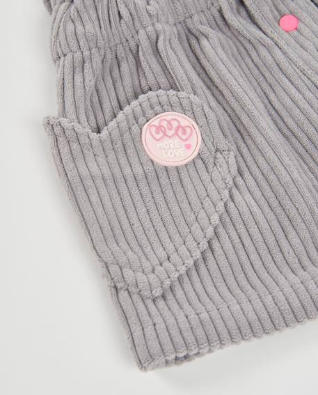 Jupe côtelée pour bébé fille avec boutons décoratifs Gris 4 - vertbaudet enfant 
