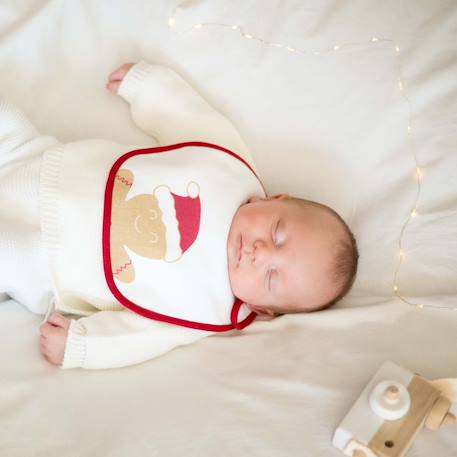Lot de 2 bavoirs naissance de noël Blanc 3 - vertbaudet enfant 