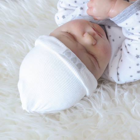 Bonnet tubulaire de naissance Blanc 3 - vertbaudet enfant 