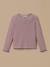 T-shirt en pointelle fille - coton biologique Rayure cerise+Rayure marine/ecru 1 - vertbaudet enfant 