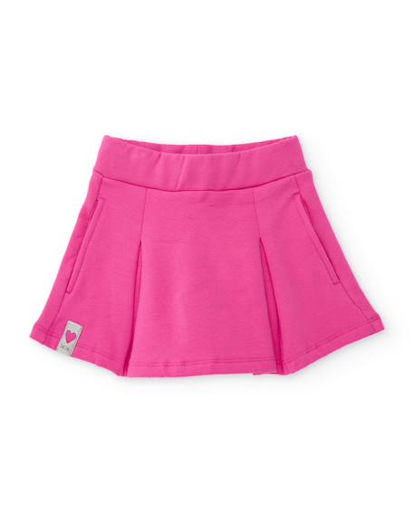 Jupe bébé fille en molleton avec taille élastiquée et matière douce Rose 2 - vertbaudet enfant 