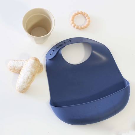Bavoir bébé silicone souple Bleu 2 - vertbaudet enfant 