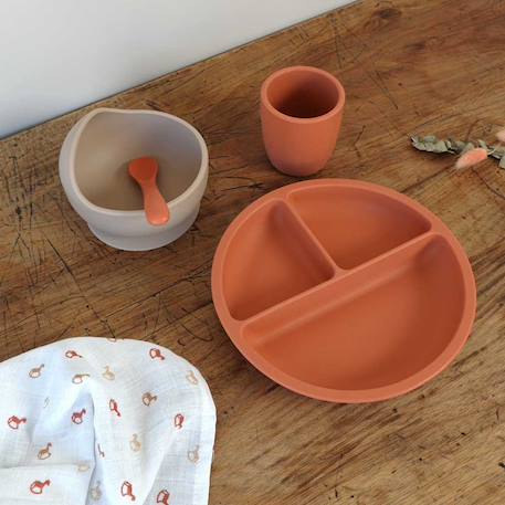 Coffret repas en silicone pour bébé - 4 pièces Orange 4 - vertbaudet enfant 