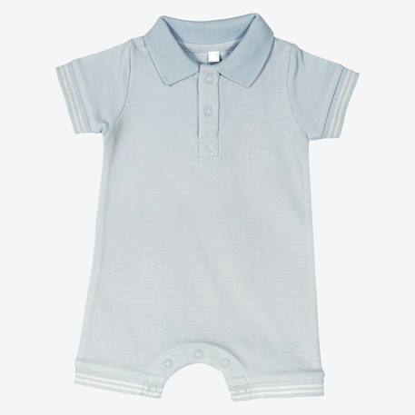 Combishort bébé en maille piquée Bleu 1 - vertbaudet enfant 