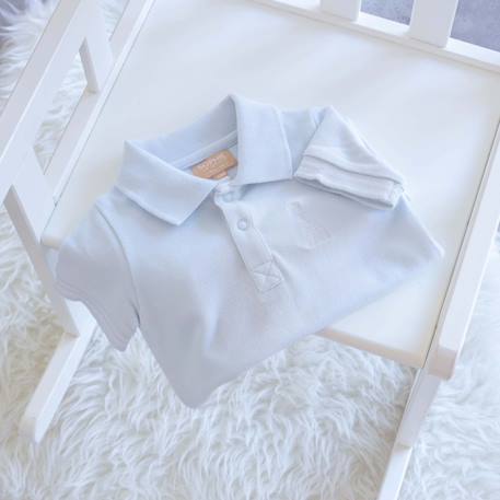 Combishort bébé en maille piquée Bleu 2 - vertbaudet enfant 