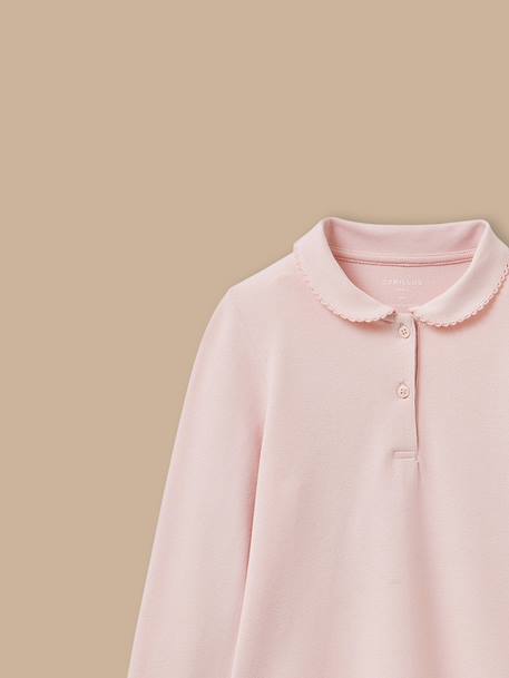 Polo en maille piquée fille - coton biologique Marine+Rose 4 - vertbaudet enfant 