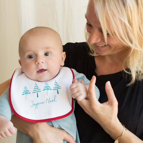 Bavoirs 1er âge pour noël Blanc 2 - vertbaudet enfant 