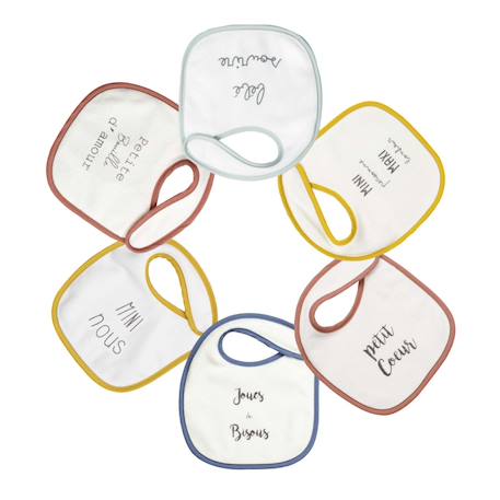 Lot de 6 bavoirs Blanc 1 - vertbaudet enfant 
