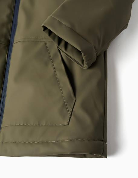 Parka avec capuche et doublure en sherpa Vert foncé 4 - vertbaudet enfant 