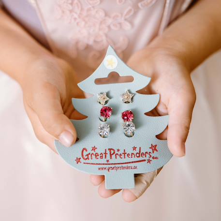 Set de 3 paires de boucles d'oreilles clips princesse Rouge 3 - vertbaudet enfant 