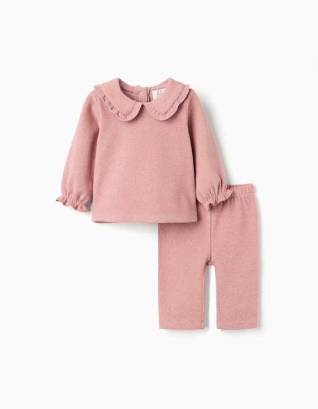 Ensemble pull et pantalon en maille Rose 1 - vertbaudet enfant 