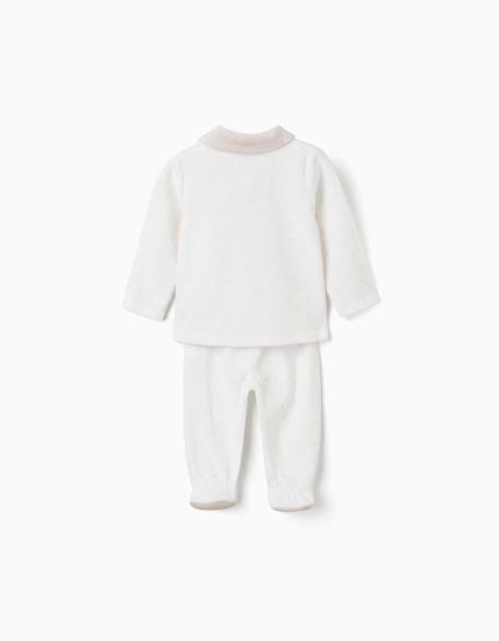 Pyjama en velours avec motif à pois Blanc 2 - vertbaudet enfant 