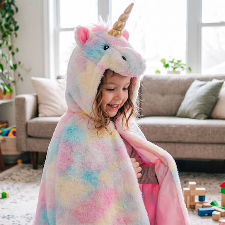 Déguisement enfant cape licorne arc en ciel super douce Rose 5 - vertbaudet enfant 