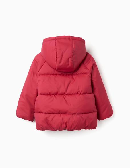 Doudoune avec capuche et doublure en polaire Bleu foncé+Rouge 5 - vertbaudet enfant 