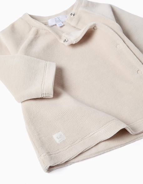 Ensemble 2 pièces côtelé en velours Gris clair 3 - vertbaudet enfant 