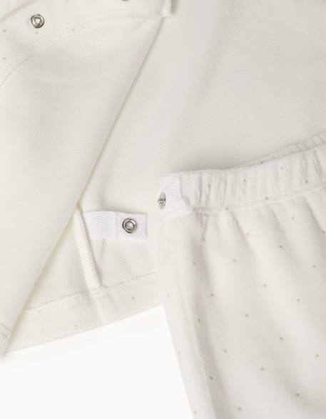 Pyjama en velours avec motif à pois Blanc 4 - vertbaudet enfant 