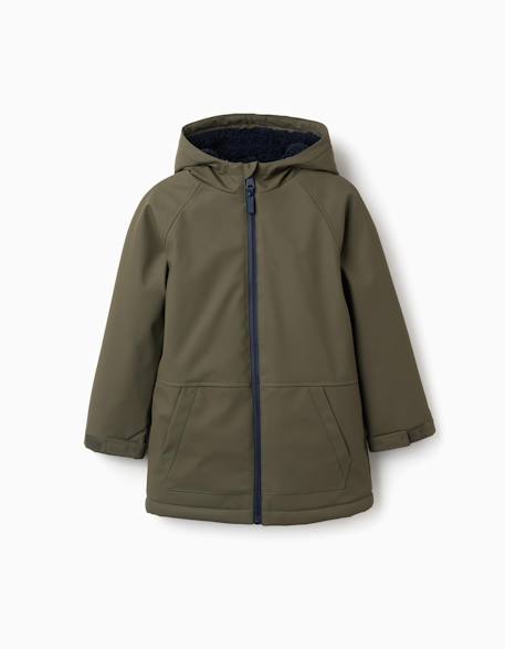 Parka avec capuche et doublure en sherpa Vert foncé 1 - vertbaudet enfant 