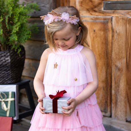Déguisement enfant robe de princesse de noël avec serre tête Rose+Vert 6 - vertbaudet enfant 