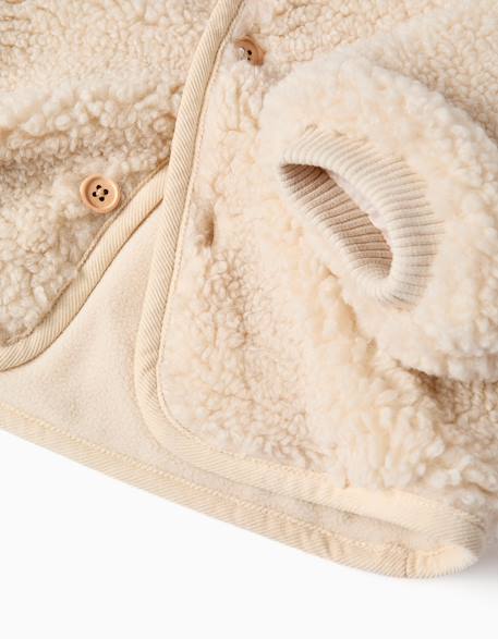 Manteau en sherpa avec capuche et doublure en polaire Gris clair 4 - vertbaudet enfant 