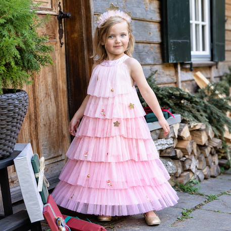 Déguisement enfant robe de princesse de noël avec serre tête Rose+Vert 5 - vertbaudet enfant 