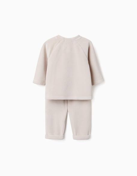 Ensemble 2 pièces côtelé en velours Gris clair 2 - vertbaudet enfant 